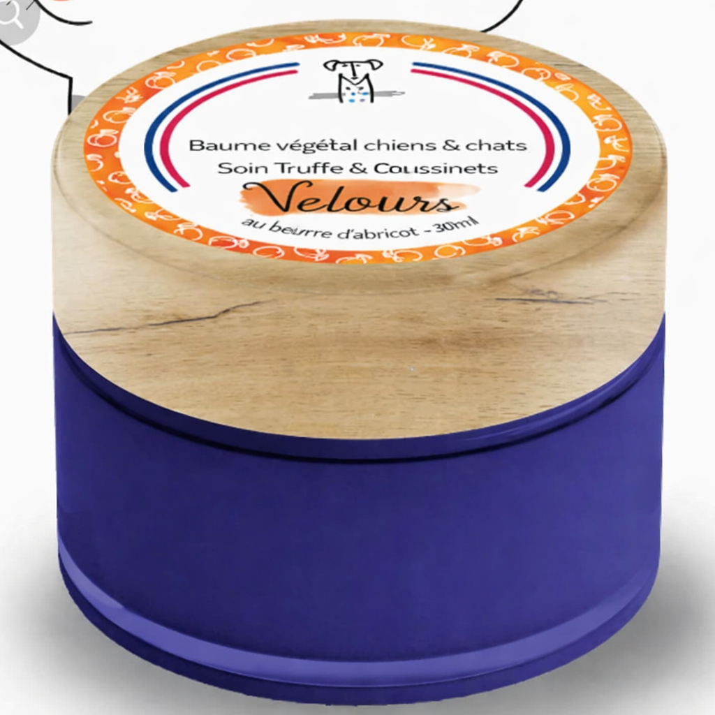Baume végétal pour chiens et chats, soin naturel pour truffe et coussinets au beurre d’abricot