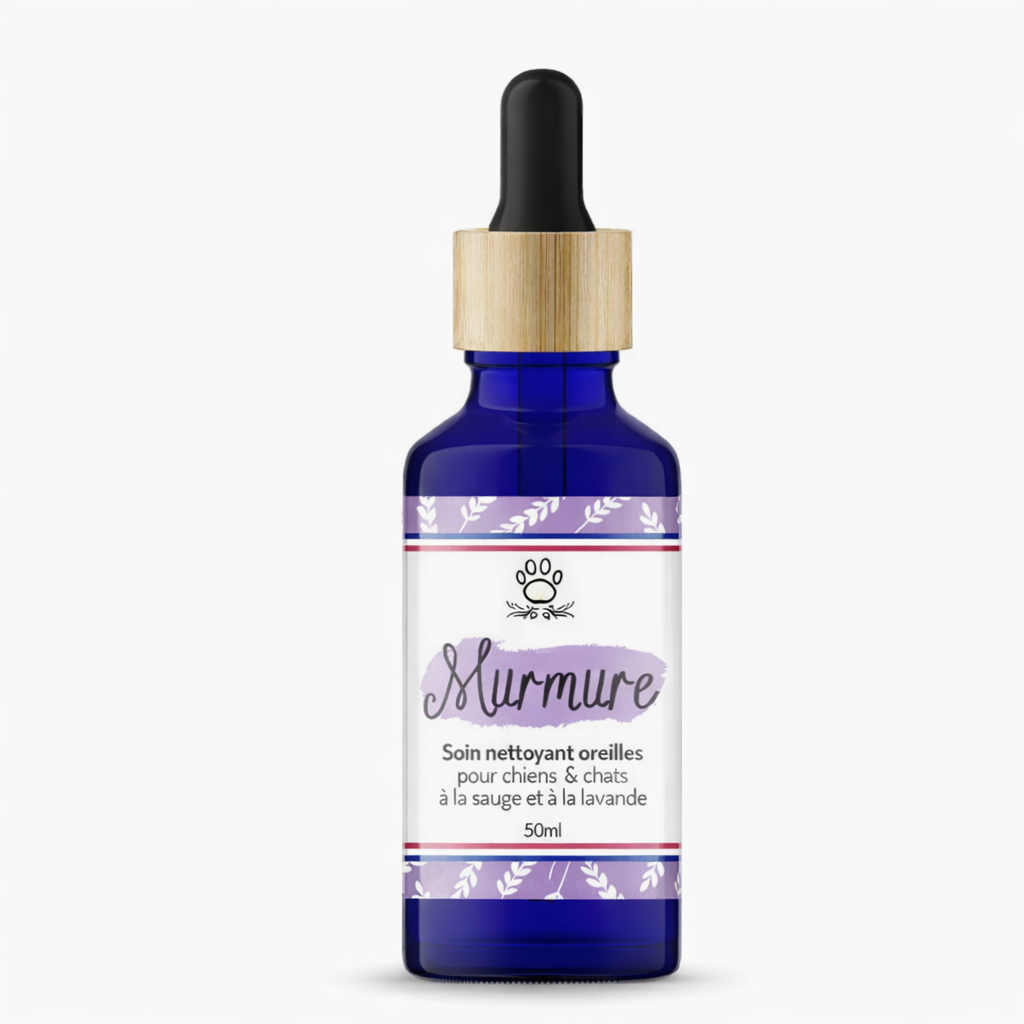 Soin nettoyant pour oreilles de chiens et chats, formule naturelle à la sauge et à la lavande